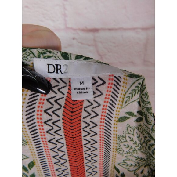 DR2 Boho Peasant Blouse Vintage Style Crochet Floral Print Top M - Picture 10 of 12